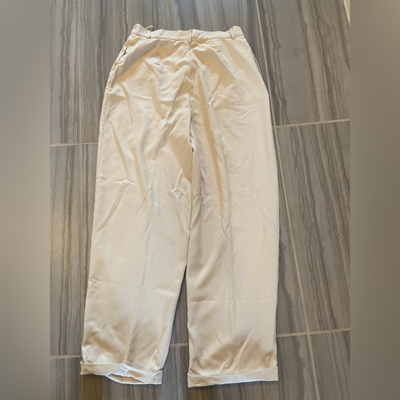 INC International Concepts Light Khaki Silk Slacks Women’s Size 12 Wide Leg - Picture 8 of 12